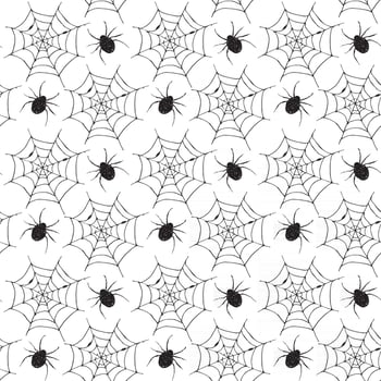 Spider web seamless pattern vector illustration. Hand drawn sketched web background