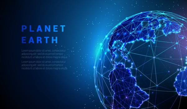 Abstract vector low poly earth globe concept.