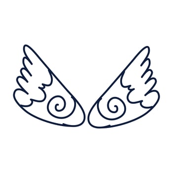 wings angel flat style icon vector