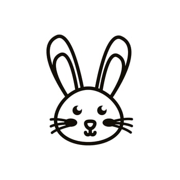 cute little rabbit head easter line icon vector