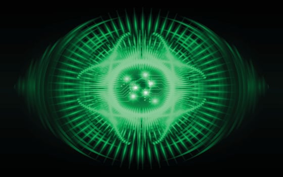 eye cyber circuit future technology concept background vector