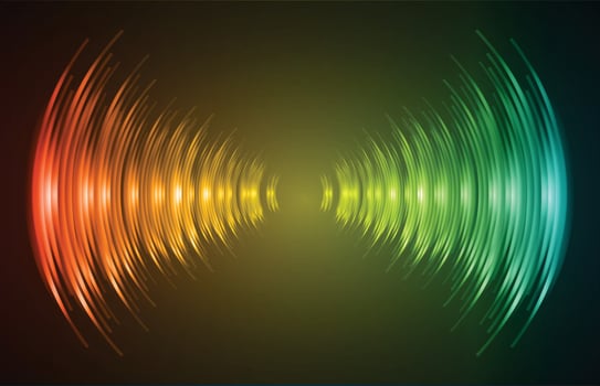 Sound waves oscillating dark light vector