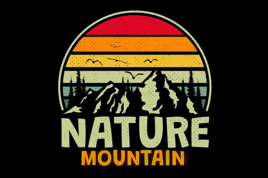 T-shirt nature mountain retro vintage style vector