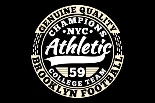T-shirt typography athletic champions football vintage style vector