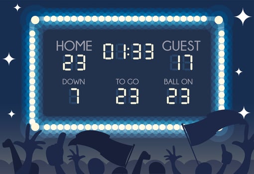 american football scoreboard , home and guest vector