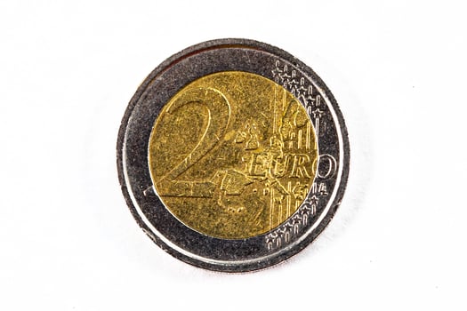 photograph of a two euro coin photo