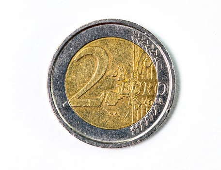 photograph of a two euro coin photo