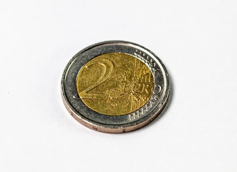 photograph of a two euro coin photo