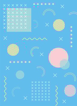 trend designs and vintage memphis 80s 90s style abstract blue background vector