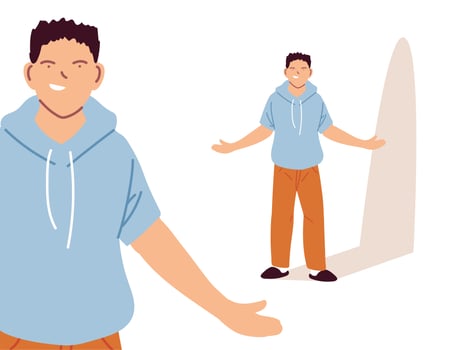 young man in different poses, diversity or multicultural vector