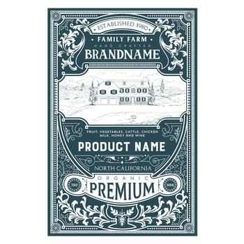 Farm label template vector