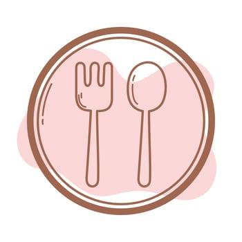 restaurant fork and spoon cutlery sign icon line and fill vector