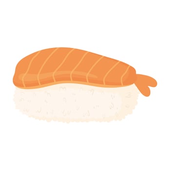 sushi time, sushi salmon fillet fresh japanese food vector