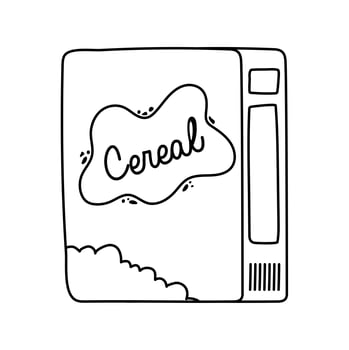 breakfast cereal package appetizing delicious food, icon line style vector