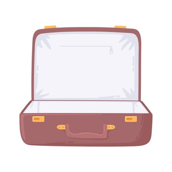 open suitcase vintage empty icon isolated design vector