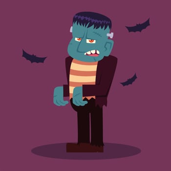 Monster character for happy halloween vector