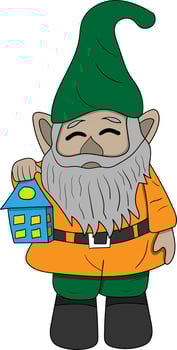 cute gnomes with lantern perfect for design project vector