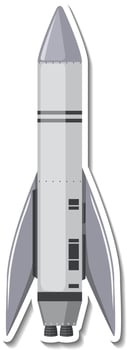 Sticker template with spaceship isolated vector
