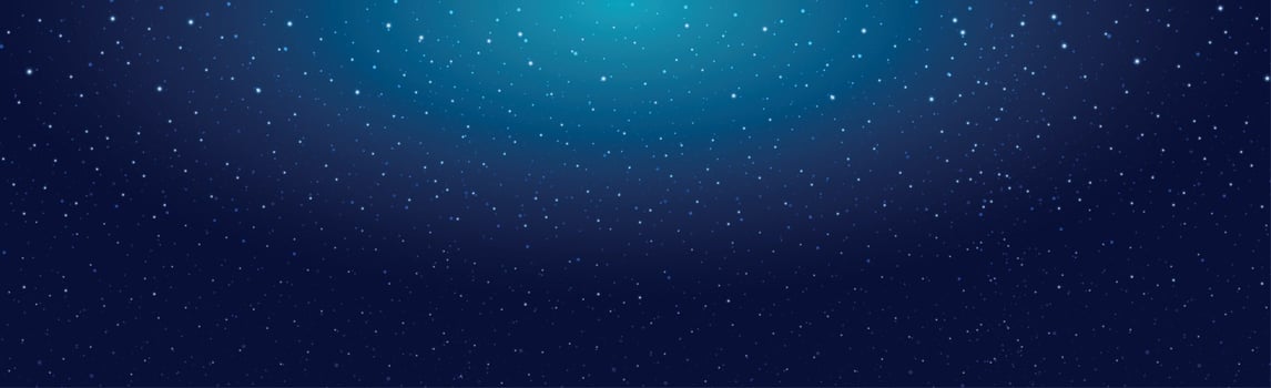 Starry black and blue sky with flying comets vector
