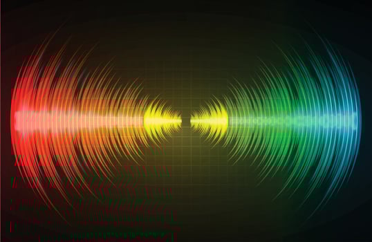 Sound waves oscillating dark light vector
