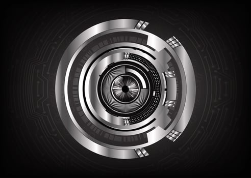 eye cyber circuit future technology concept background vector