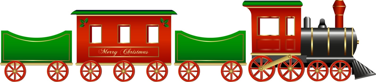 Christmas toys. Isolated christmas train vector