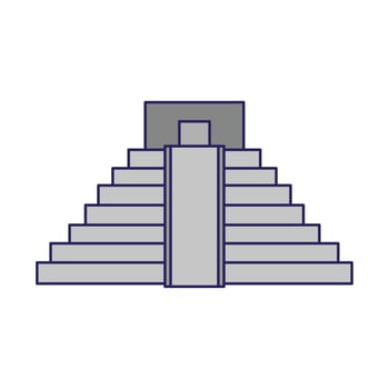 Mexican pyramid building symbol vector