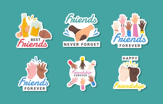 Friendship Sticker Collection vector