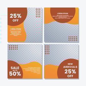 social media post templates for discounts, sales and offers. online media content promotions and marketing element. Square photo template for online ads, print flyer, brochures, cards, online ads vector