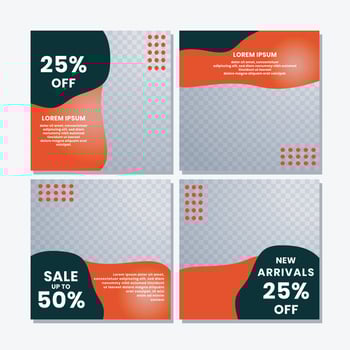 social media post templates for discounts, sales and offers. online media content promotions and marketing element. Square photo template for online ads, print flyer, brochures, cards, online ads vector