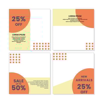 social media post templates for discounts, sales and offers. online media content promotions and marketing element. Square photo template for online ads, print flyer, brochures, cards, online ads vector