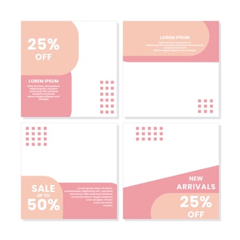 social media post templates for discounts, sales and offers. online media content promotions and marketing element. Square photo template for online ads, print flyer, brochures, cards, online ads vector
