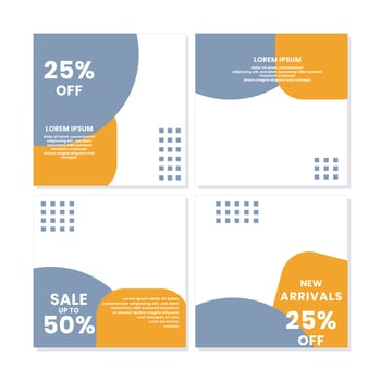 social media post templates for discounts, sales and offers. online media content promotions and marketing element. Square photo template for online ads, print flyer, brochures, cards, online ads vector