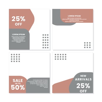 social media post templates for discounts, sales and offers. online media content promotions and marketing element. Square photo template for online ads, print flyer, brochures, cards, online ads vector