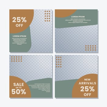 social media post templates for discounts, sales and offers. online media content promotions and marketing element. Square photo template for online ads, print flyer, brochures, cards, online ads vector