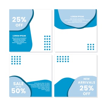 social media post templates for discounts, sales and offers. online media content promotions and marketing element. Square photo template for online ads, print flyer, brochures, cards, online ads vector