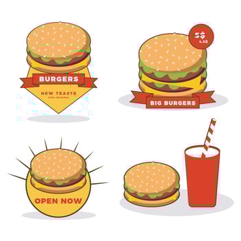 Editable burger logo template for promotional or baranding needs vector
