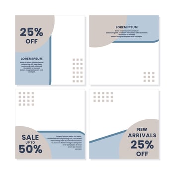 social media post templates for discounts, sales and offers. online media content promotions and marketing element. Square photo template for online ads, print flyer, brochures, cards, online ads vector