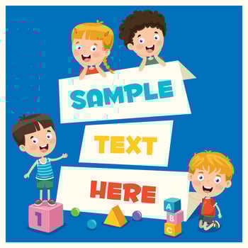 Cartoon Kids With A Frame With Copy Space vector