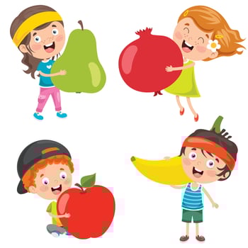 Fresh Fruits For Healthy Eating vector
