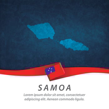 Samoa flag with map vector