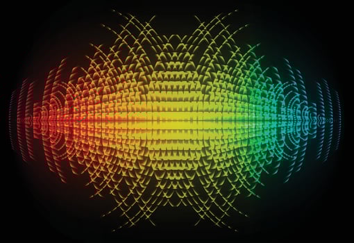 Sound waves oscillating dark light vector