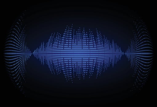 Sound waves oscillating dark light vector