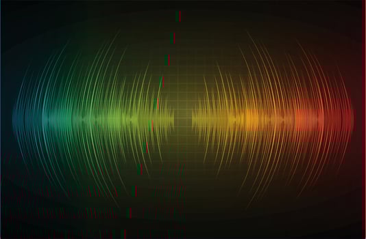 Sound waves oscillating dark light vector