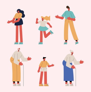 six family members vector