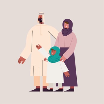 three muslim family members vector