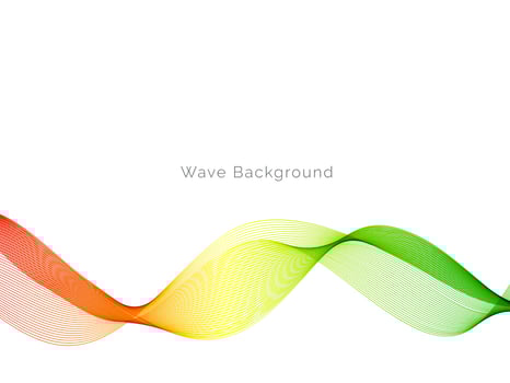 Decorative design colorful wave pattern stylish flowing background vector