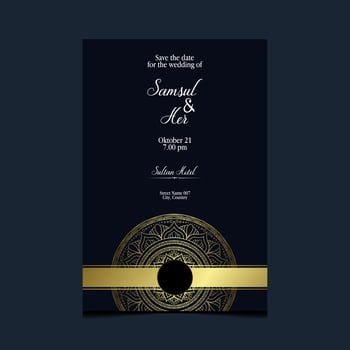 Luxury mandala pattern background with golden arabesque pro Vector