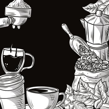 coffee hand drawn vector
