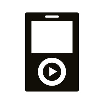 mp3 music player silhouette style icon vector